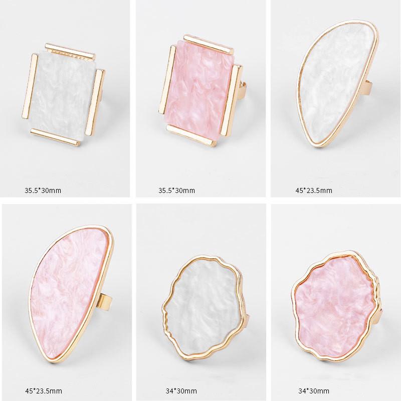 

Cluster Rings Fashion Woman Acetate Plate The Adjustable Ring Oval Acrylic Resin Geometry Trendy Geometric Wedding Bands RingsCluster
