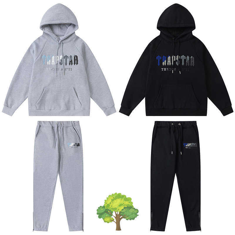 

Tracksuit Trapstar Blue and White Towel Embroidered Velvet Sweater Pants High Street Men Women Couples Fashion Casual Suit, 17