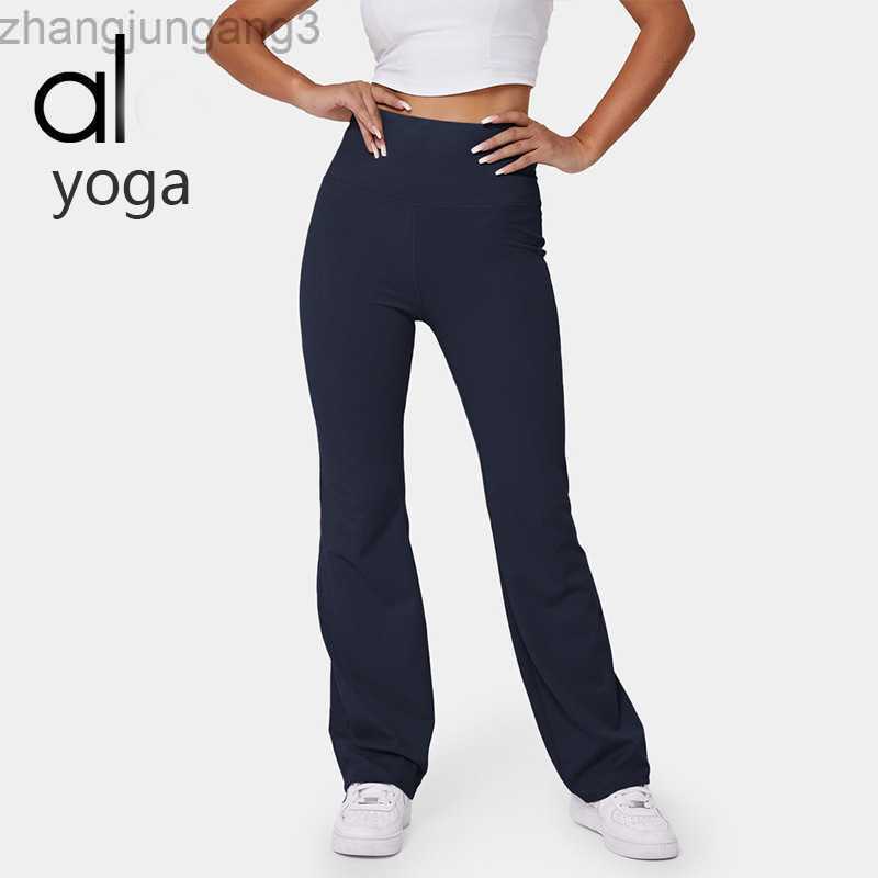 

Alos Yoga Bacteriostatic Exercise Yoga Pants Women's Tights High Elastic Naked Moisture Absorption and Quick Drying Flare Pants High Waist, Black