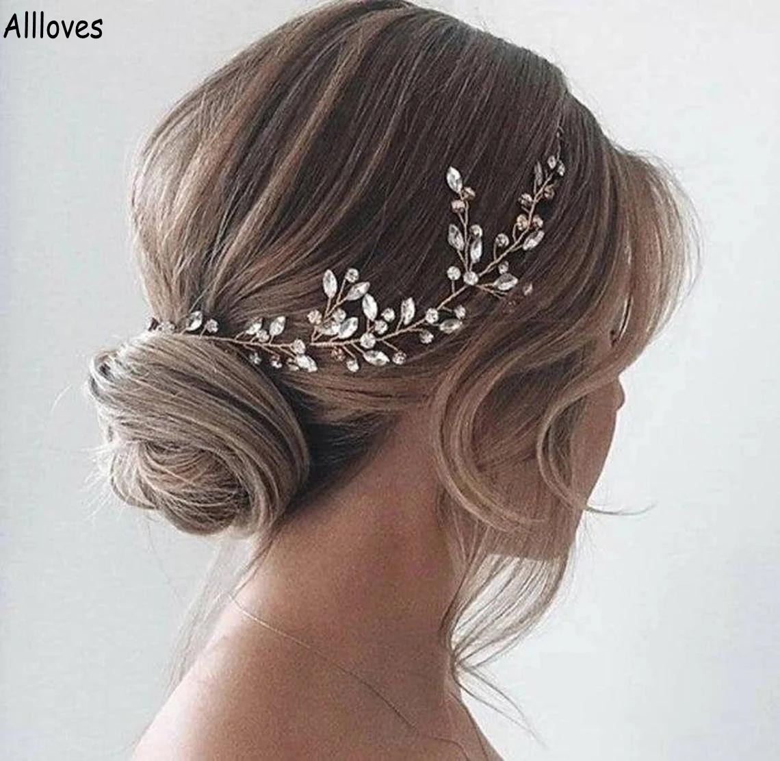 

Crystals Wedding Headpieces Headband For Brides Silver Alloy Rhinestones Bridal Hair Accessories Headdress Women Prom Hairband Jewelry CL1725