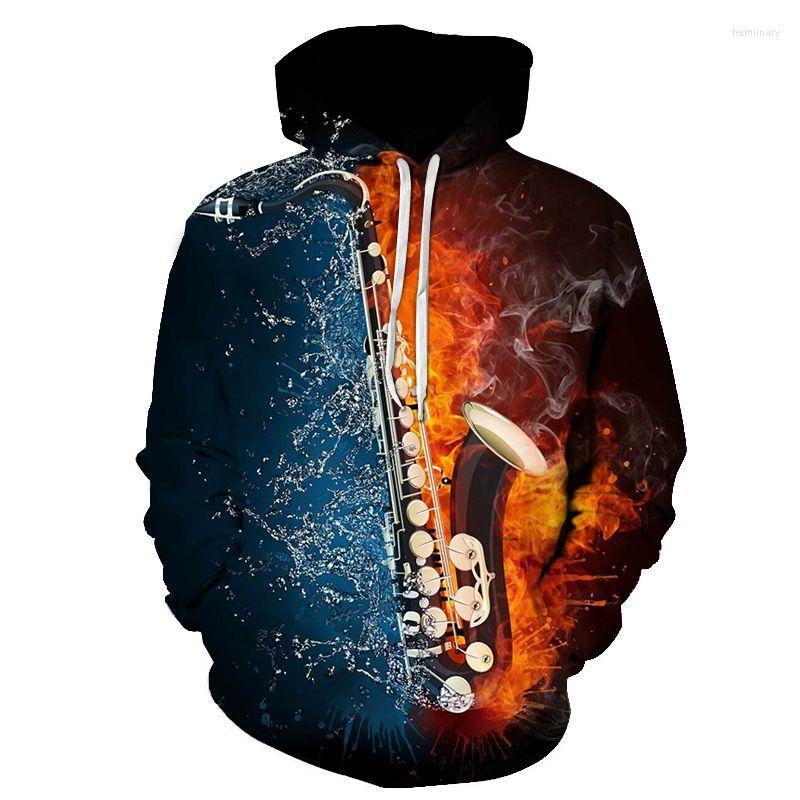 

Men's Hoodies Rock Music Saxophone Guitar 3D Sweatshirt Musical Notation Hooded Streetwear S-6XL Homme Sudaderas, Picture color6