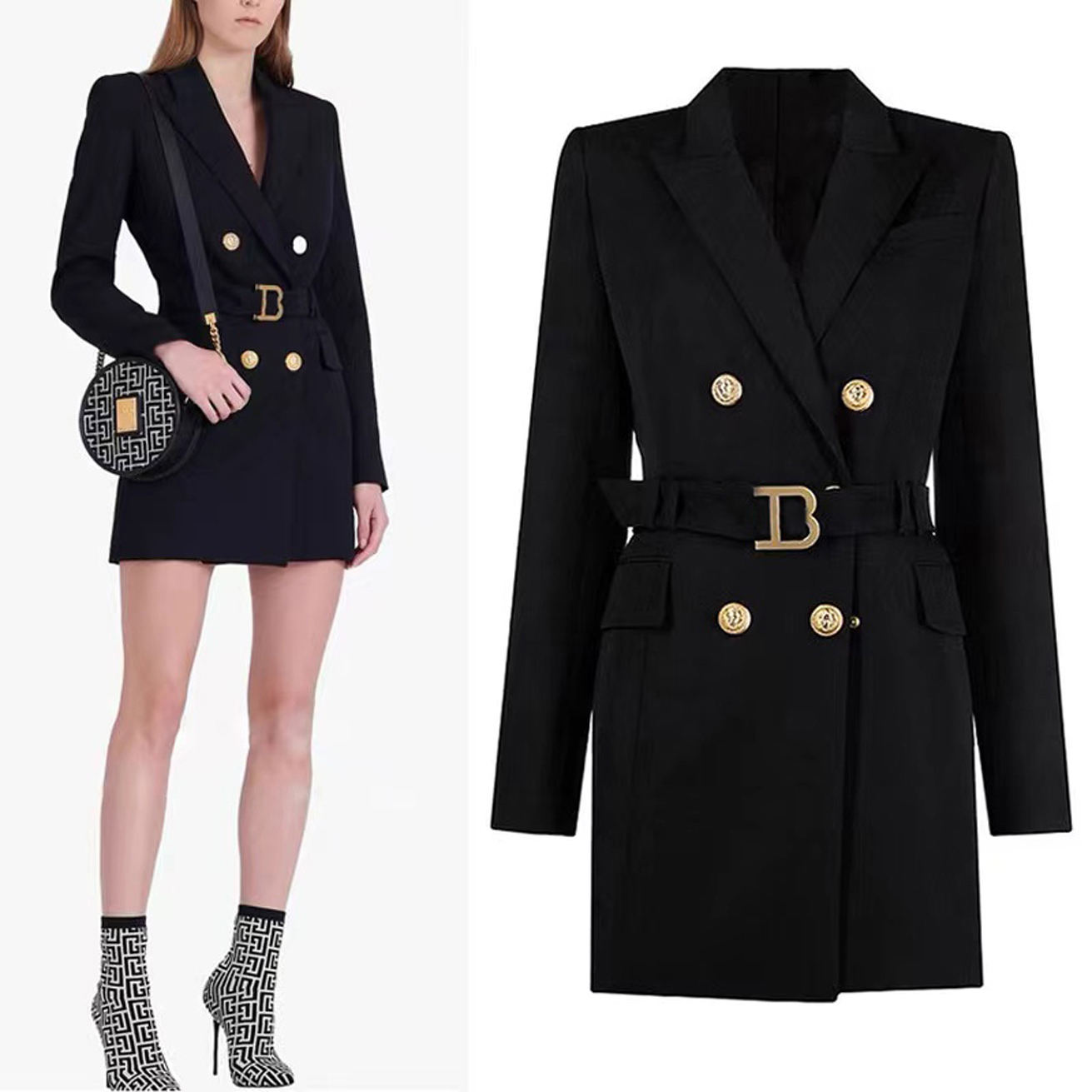 b988 womens suits blazers tide brand highquality retro fashion designer pure color series suit jacket lion doublebreasted slim plus size womens c
