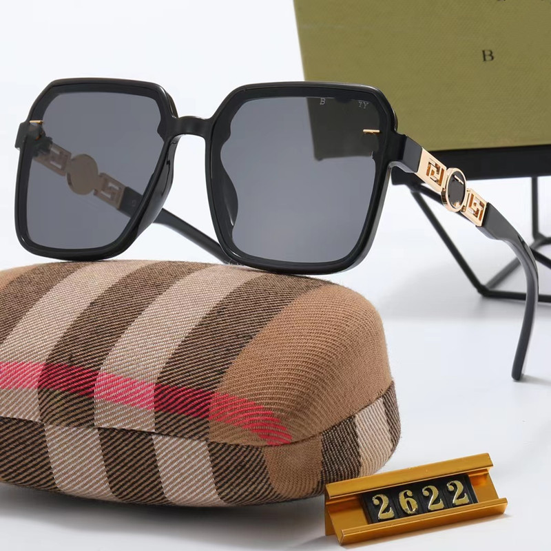 

piece fashion sunglasses designer men's ladies brown case black metal frame dark