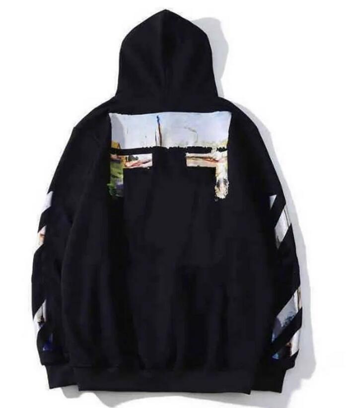 

Luxury Classic Men's Pullover Jackets Sweatshirts Tops Hoodies Brand Offes Women Sweater Men Arrow Letter Oil Print Black White Hoodie Coat 5T7, A111