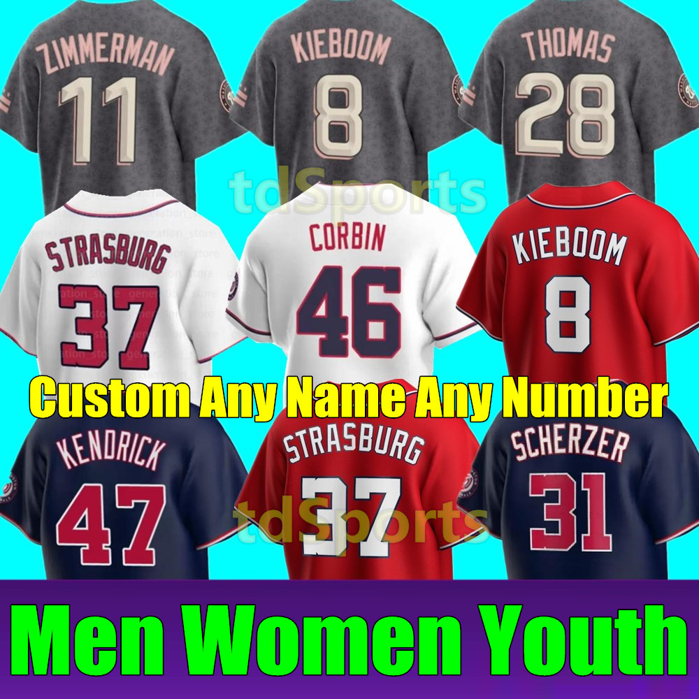 

2023 S-4XL Stephen Strasburg Baseball Jersey Ryan Zimmerman Carter Kieboom CJ Abrams Nationals Keibert Ruiz Cherry Blossom Nelson Cruz Joey Meneses, As shown in illustration
