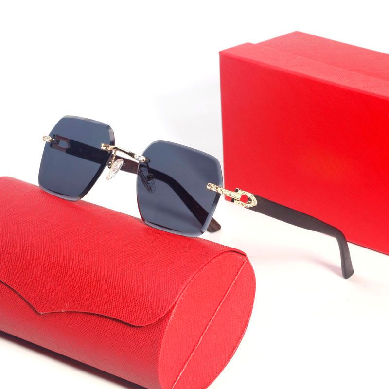 

Fashion Designer Sunglasses for Men Woman Eyewear Rimless Black Oversized UV Protection Mens Eyewear Luxury Vintage Fine