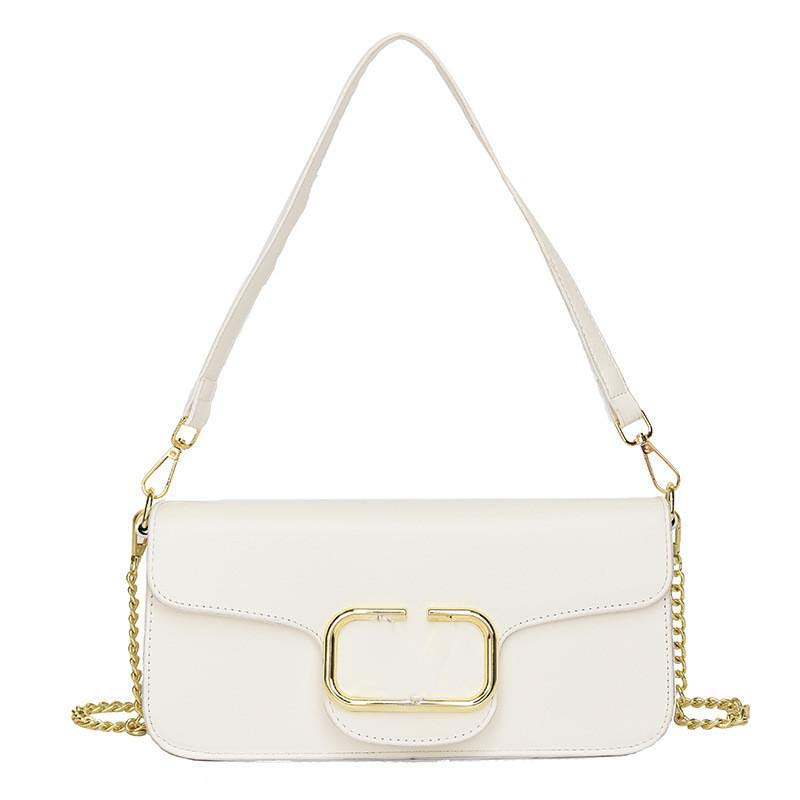 

Designer shoulder bag classic handbag gold silver chain leather double letter solid color square stripe lady Genuine Leather With Letter Versatile and generous, Black