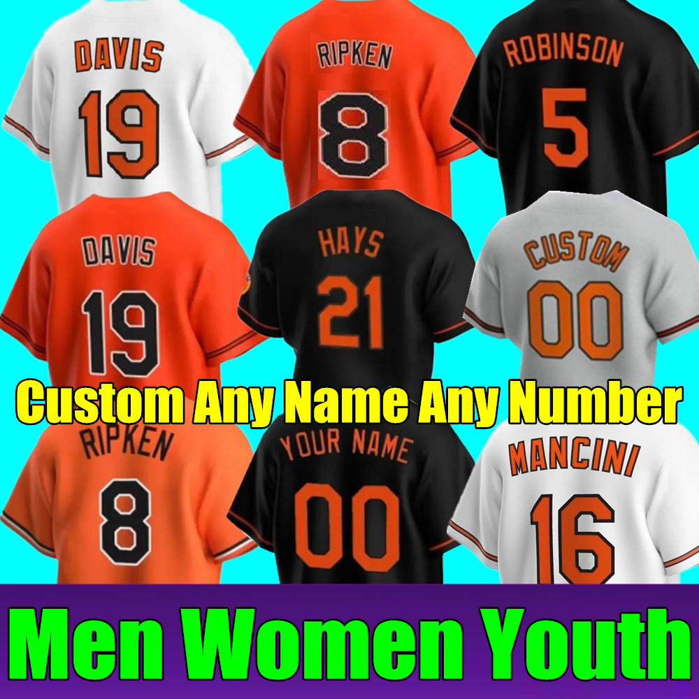 

2023 S-4XL Custom Adley Rutschman Jersey Ryan Mountcastle Cedric Mullins Anthony Santander Gunnar Henderson Cal Ripken Orioles Jorge Lopez Hays Men Women Youth, As shown in illustration