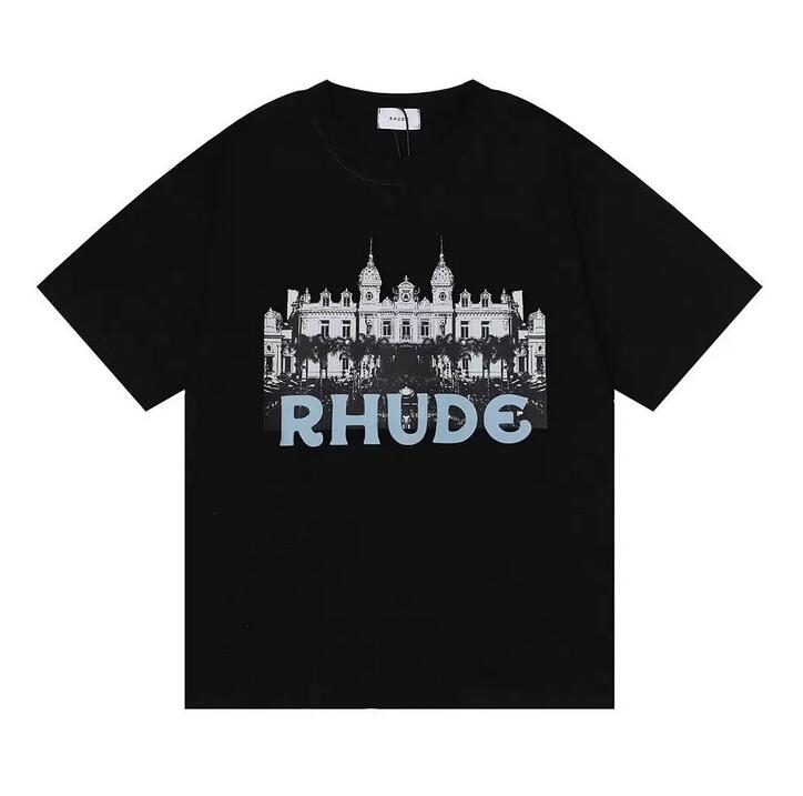 

America Tide Brand RHUDE Printed T Shirt Men Women Washed Do Old Round Neck treetwear T-shirts Spring Summer High Street Style Quality Rhude Top Tees Asian size S-XL, Add postage