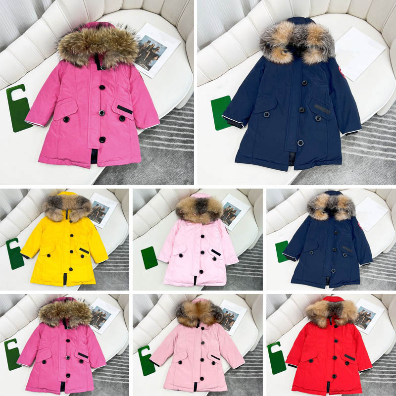2022 Winter designer kids coat Down Jacket For Boys Real Raccoon Fur Thick Warm Baby Outerwear Coats 2-12 boys jackets Years Kid Teenage Parka 100-1