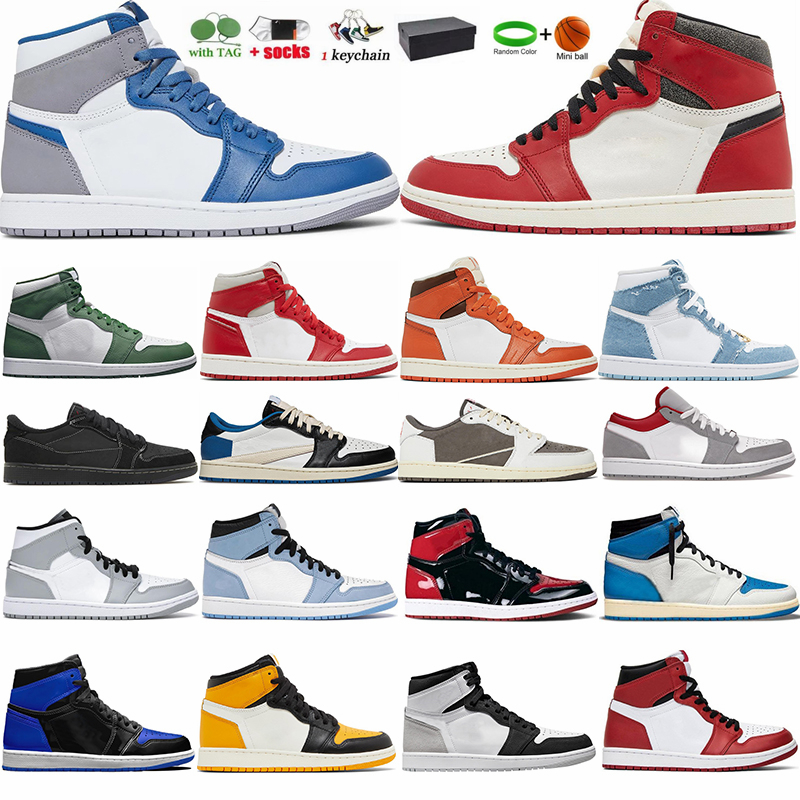 

Lost and Found Basketball Shoes 1 1s Jumpman True Blue Starfish OG Denim Bred Patent Chicago Gorge Green Taxi Yellow Toe Mens Womens Sports, 41