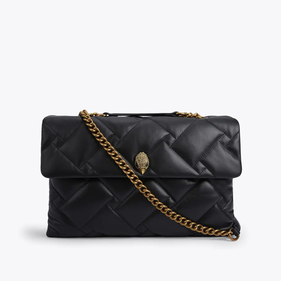 

Kurt Geiger London Kensington XXL 38cm Soft Leather Handbags Luxury Black Chains Shoulder Bag Big Cross Body Purse and bag