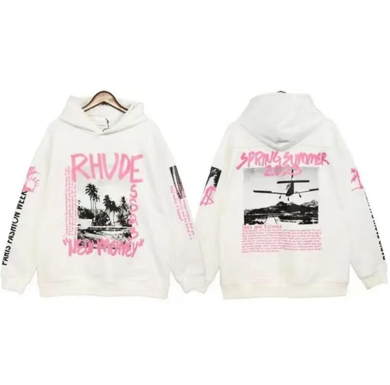 

Designer Brand RHUDE hoodies Mens Printed pullover crewneck long sleeve hoodie High Street hip hap treetwear rhude hoody Oversize Tops for men&Women black hoody, Add postage