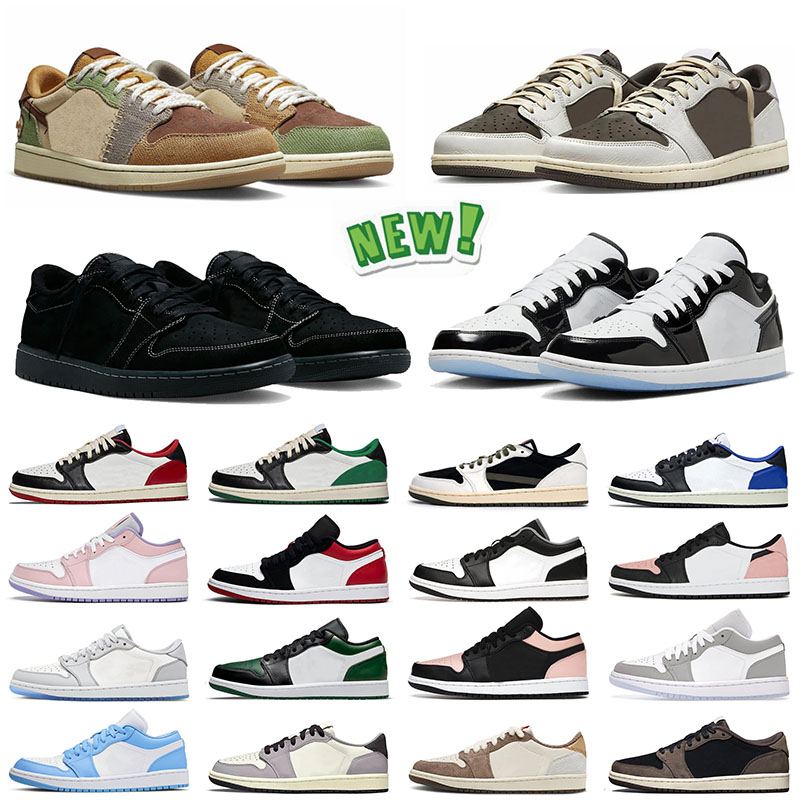 

Mocha 1 Low Athletic Basketball shoes mens womens 1s Black Phantom Voodoo Concord Bleached Coral Wolf Grey Bred Toe Unc Mens Trainers Sports Sneakers, 36-45 concord