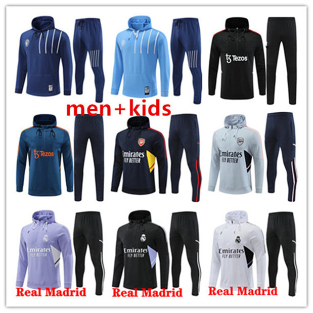 

2022 2023 madrids hooded Soccer Tracksuits Sets UNITEDs TRACKSUIT set arsen men and kids City chandal futbol survetement madrides TRAINING suit soccer