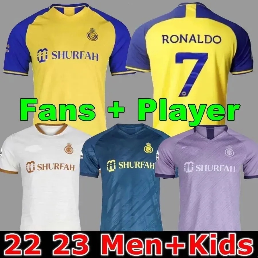 

Al Nassr FC Soccer Jerseys Ronaldo Men Kids Kit Uniform 2022 2023 Home Kits CR7 Football shirt Al-Nassr away third fourth 22 23 fans player version Saudi Arabia shirts