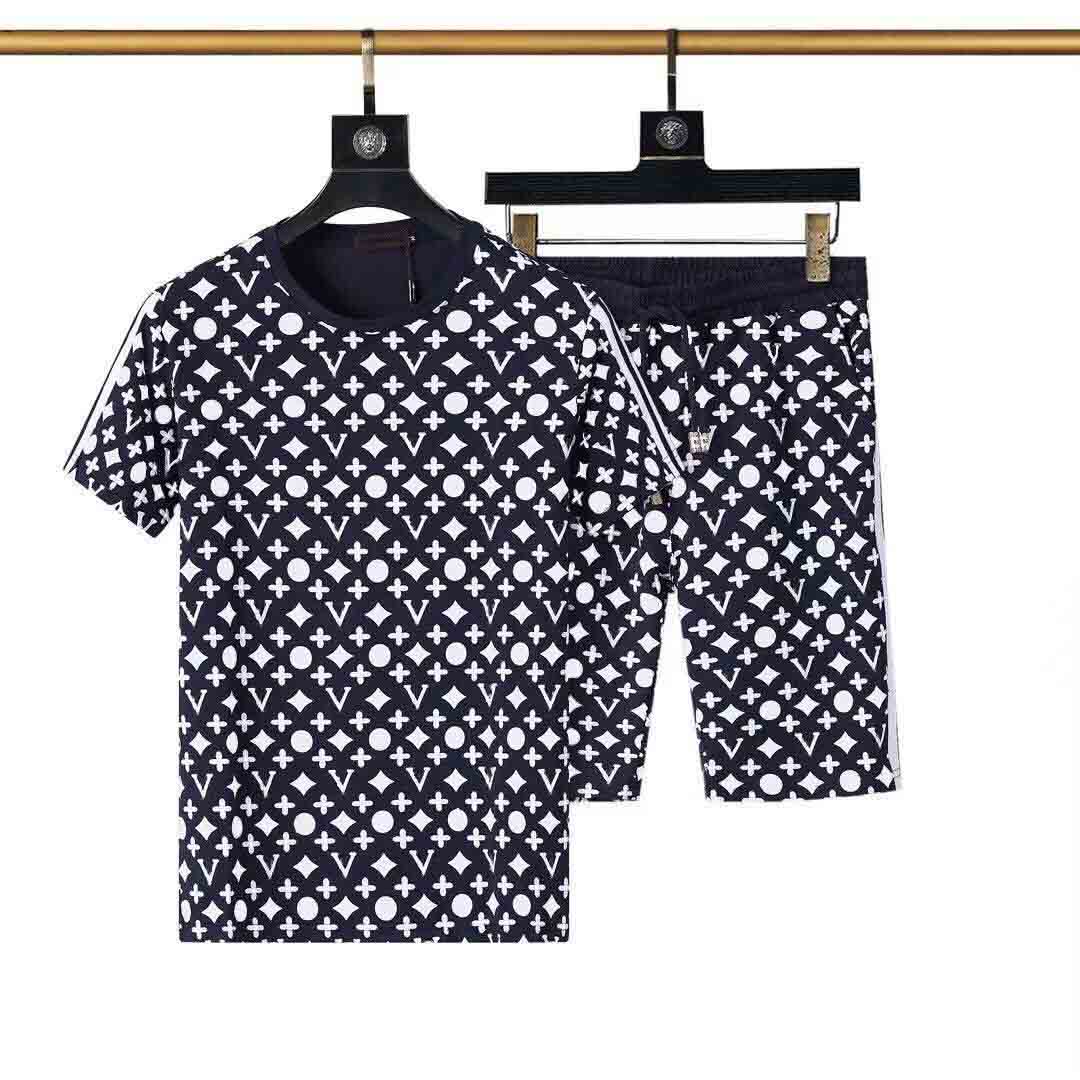 

Mens Designers Fashion Tracksuit Letters Embroidery Luxury Sportswear Short Sleeves Pullover Jogger Pants Suits Summer O-Neck Sports suit