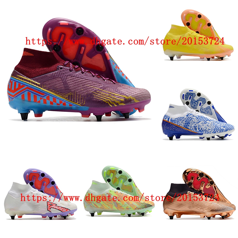 

Men Soccer Shoes Adult Zoomes Mercurial Superfly IX Elite SG High Ankle Football Boots Cleats Grass Training Sport Footwear 2023 Trend Sneakers, As picture 1