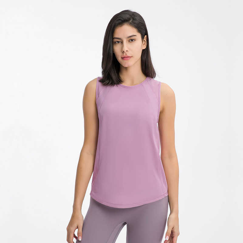 

Yoga vest women's mesh gauze hollowed out loose breathable beautiful back solid color smock fitness sports vest