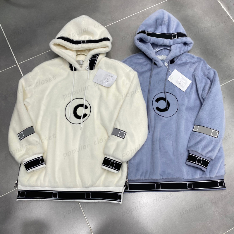Womens Hoodies Lamb Wool Warm Sweatshirts Winter Spring Coats Letter Design Hooded Sweatshirt Tide with Tops Quality