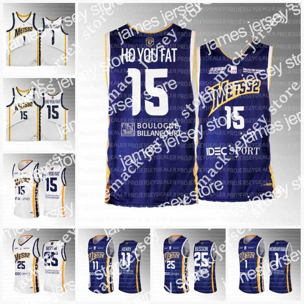 

Basketball Jerseys Steeve Ho You Fat 15 Metropolitans 92 French Basketball Jersey Hugo Besson Aaron Henry Victor Wembanyama Jerseys, White1 youth s-xl