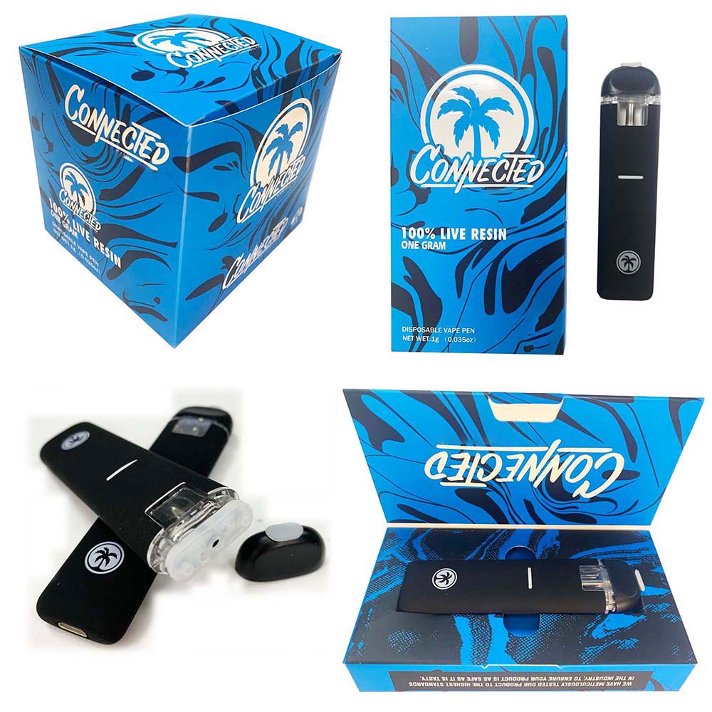 

Popular Connected Disposable Vape Pens 280mah Rechargeable Battery 1.0ml Empty Vaporizer Pods Ceramic Coil Cartridges E cigarettes carts with packaging 10 flavors