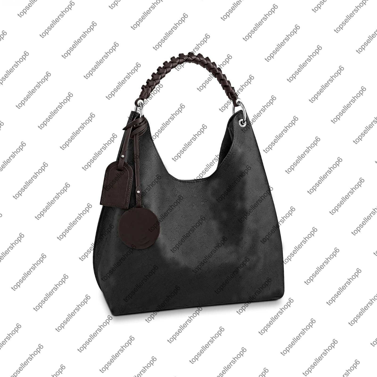 

M52950 CARMEL hobo bag women lady canvas genuine calf leather trim silver hardware handbag purse strap shoulder bag tote, M52950 black letter flower ostiole