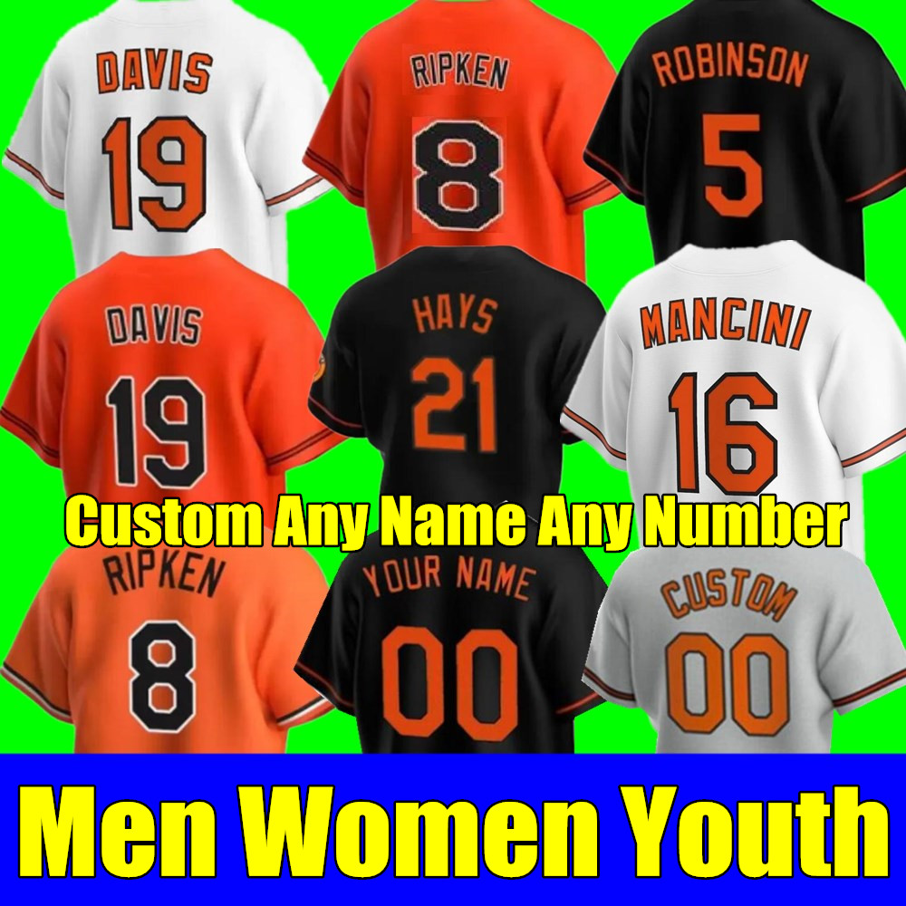 

2023 S-4XL Custom Adley Rutschman Jersey Ryan Mountcastle Cedric Mullins Anthony Santander Gunnar Henderson Cal Ripken Orioles Jorge Lopez Hays Men Women Youth, As shown in illustration