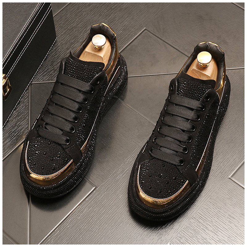 

Luxury Royal Style Mens Wedding Dress Shoes Spring Autumn Handmade Embroidery Pattern Exotic Designer Loafers Fashion Lace-up Casual sneakers, Black