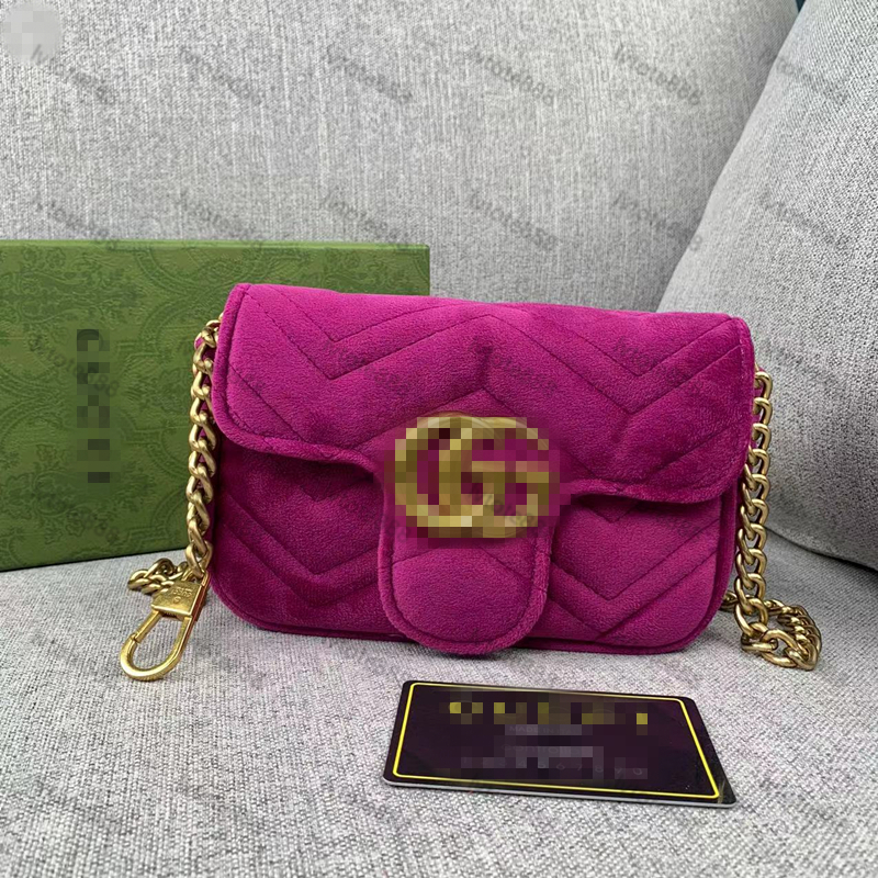 

Designer-Marmont velvet bags handbags women shoulder bag designer handbags purses chain fashion crossbody bag YSLity louiseity LVs Viutonity, Multi-color