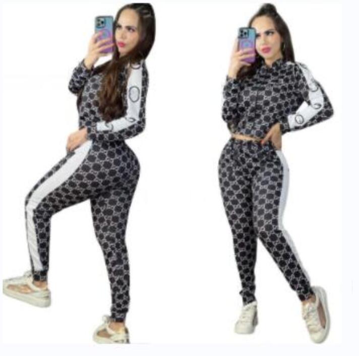 

Designer Women Tracksuits Two Piece Set Long Sleeve Stitching Hoodie Top Trousers Outfits Ladies Fashion Sportsuit Casual cardigan zipper Clothing, Customize