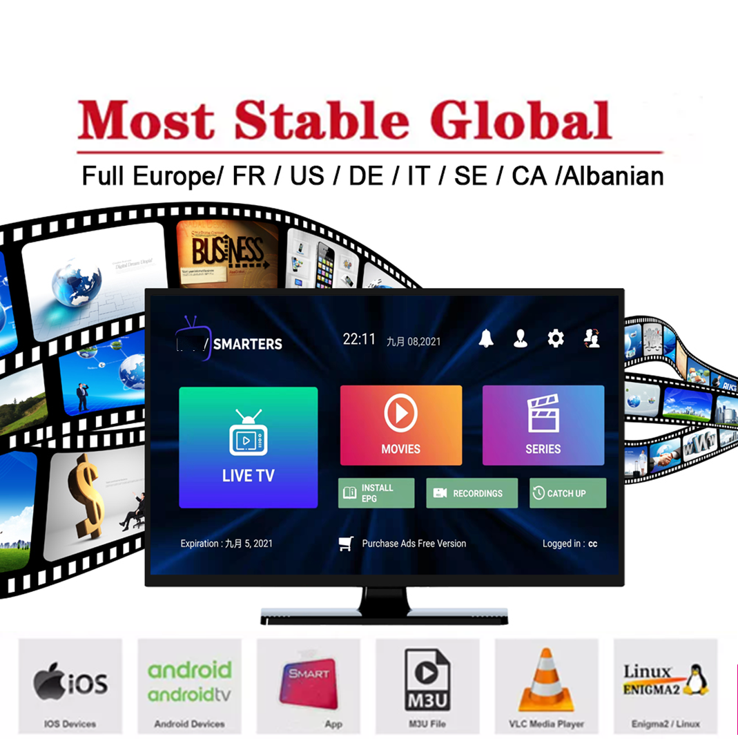 

Smart Tv Europe World TV 25000 Live Vod Sports M3 U Xtream Xxx OTT Android Smarters Pro Mag Us France Sweden Uk Italy Germany Spain Canada Arabic Albanian