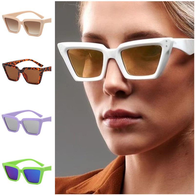 

NEW Sunglasses Personality Unisex Sun Glasses Anti-UV Spectacles Cat Eye Eyewear Small Frame Eyeglasses Rice Nails Ornamental