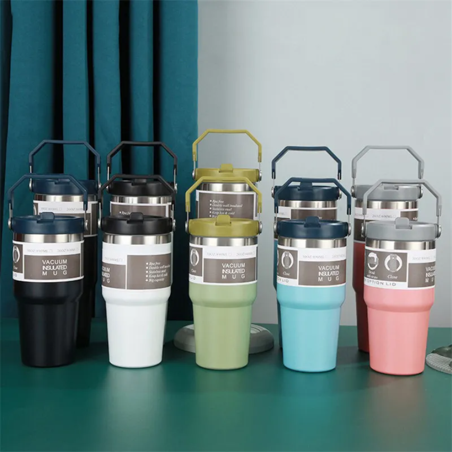 

Stanley Tumbler With Logo 30oz Vacuum Insulated Stainless Steel Double Wall stanley Coffee Tumbler With Handle Straw Lid, Multi-color