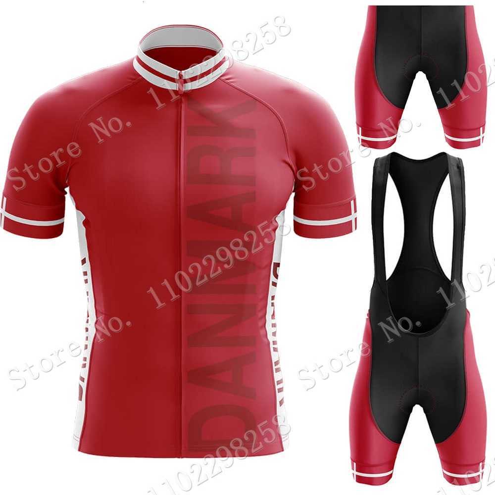 Rouge Danemark équipe nationale cyclisme Jersey 2023 ensemble danois vêtements de cyclisme vélo de route chemises costume vélo cuissard vtt Maill