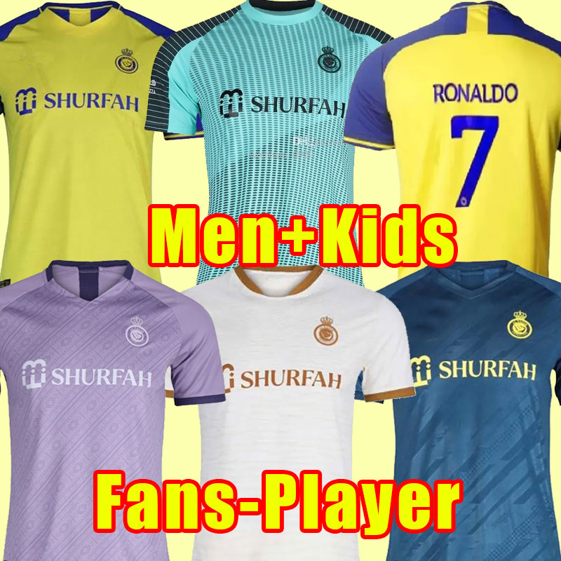 

soccer Jerseys Al Nassr FC Ronaldo 2022 2023 22 23 CR7 Gonzalo Martinez Talisca Ghislain Konan Vincent Aboubakar men kids football kit shirt fans player goalkeeper, Away