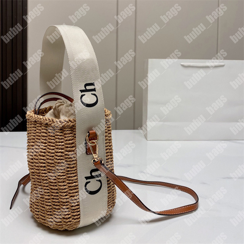 

Raffia Shoulder Bag Designer Woody Beach Bags Women Basket Straw Tote Fashion Brand Bucket Bag Luxury Womens Handbags Cross Body, C1