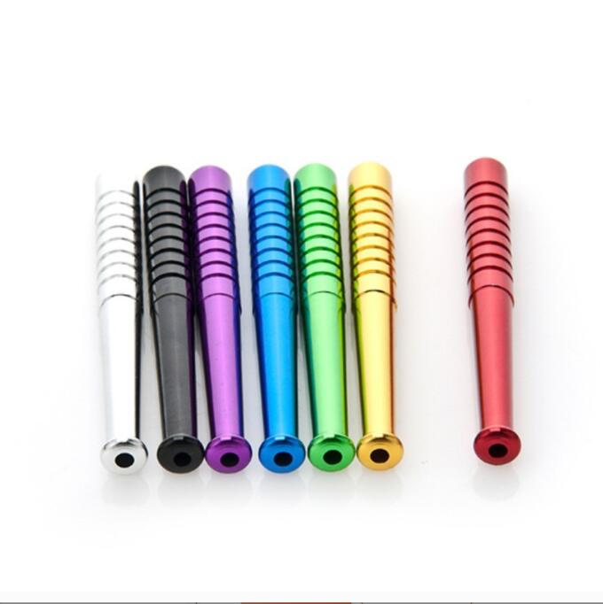 

55mm 78mm Baseball One Hitter Pipe Metal Snuff Straw Sniffer Smoking Accessories Tools Snorter Nasal Tube Snuffer For Hookahs Bongs Bubbler Oil Rigs