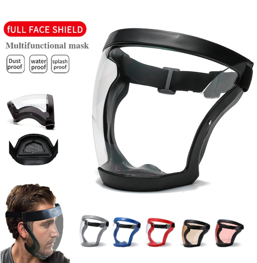 

Transparent Full Face Shield Splash-proof WindProof Anti-fog Mask Safety Glasses Protection Eye Face Mask with Filters ss0129