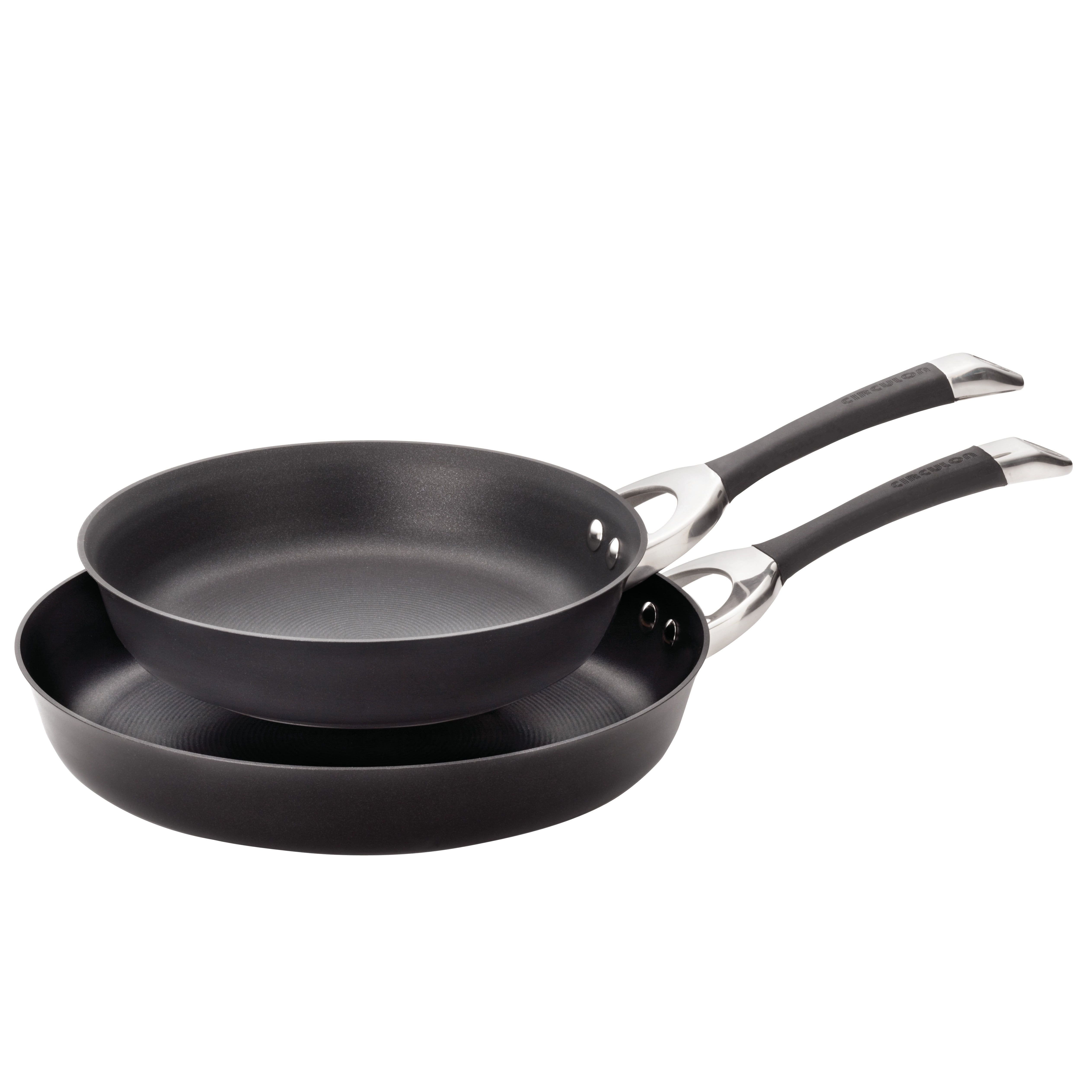 

Circulon Symmetry Hard-Anodized Nonstick Frying Pan Twin Pack 10-Inch and 12-Inch Black