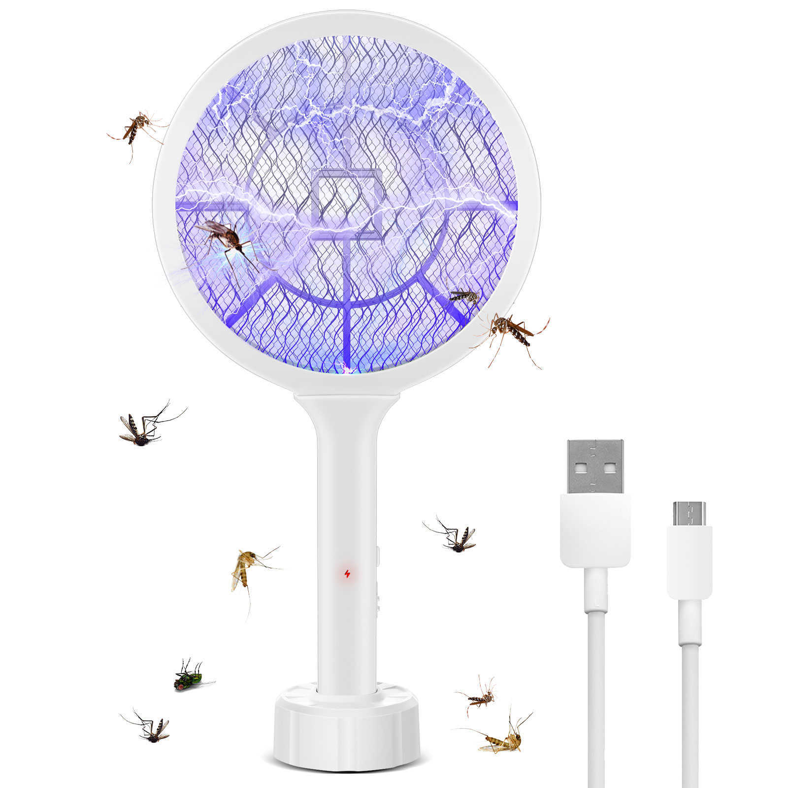 

Pest Control Professional Mosquito Killer Bat USB Rechargeable Electric Racket Kills Mosquitoes Insect Moth Fly Repellent Bug Zapper for Home 0129