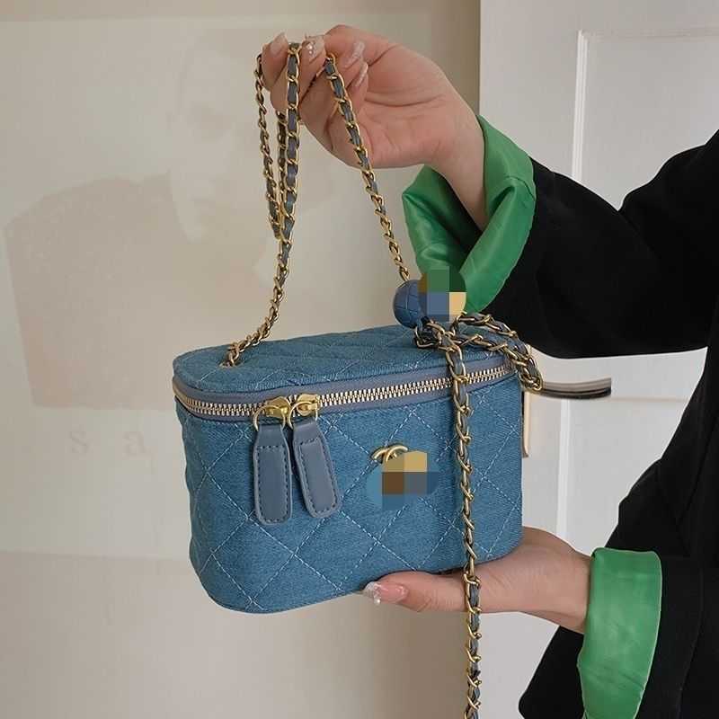 

Designer Women Bag Wallet Handbag Fashion Blue Tannin Small Golden Ball Square Fat Man Fashion Shoulder Messenger Bag, Brown
