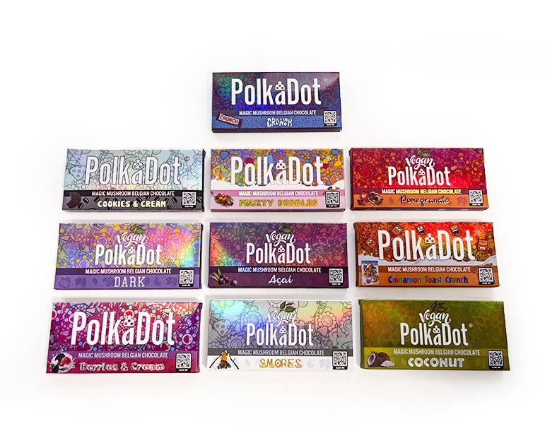 

EMPTY Polkadot Chocolate Package Boxes with Compatible Mold Polkadot Mushroom Chocolates