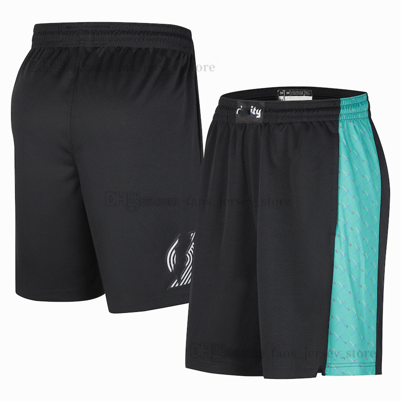 

Printed Basketball Shorts Lillard Bledsoe Nurkic Team Trillest shorts 2022-23 City pocket Black White