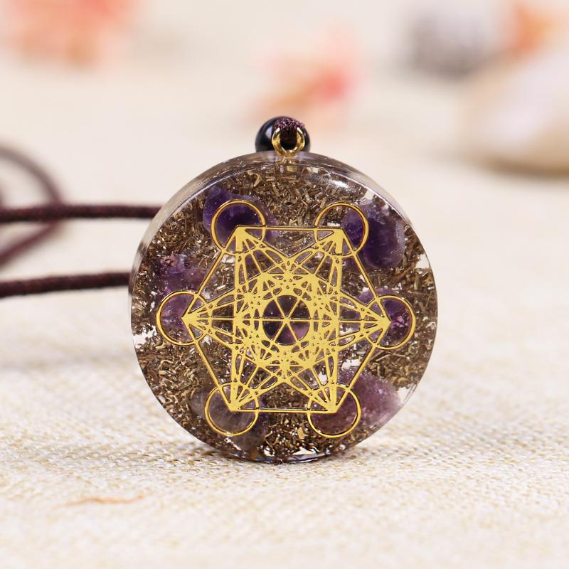 

Pendant Necklaces Orgone Crystal Stones Chakra Reiki Healing Energy Necklace Resin Crafts Natural Ornament