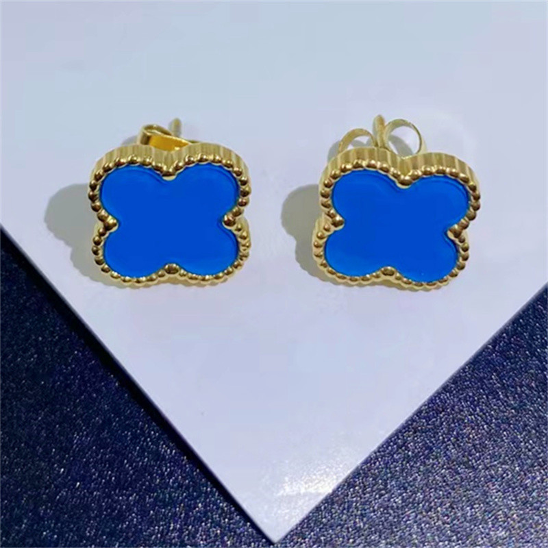 

Classic Clover Stud Stainless Steel Earring Charm Necklace for Women Gift