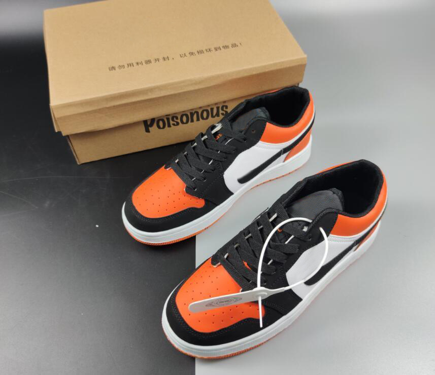 

Low 1 1s Jumpman UNC Basketball shoe Low Light Smoke Grey Mens Womens pine green shadow Chicago emerald Black Toe Sneakers trainers 553558-128, Orange