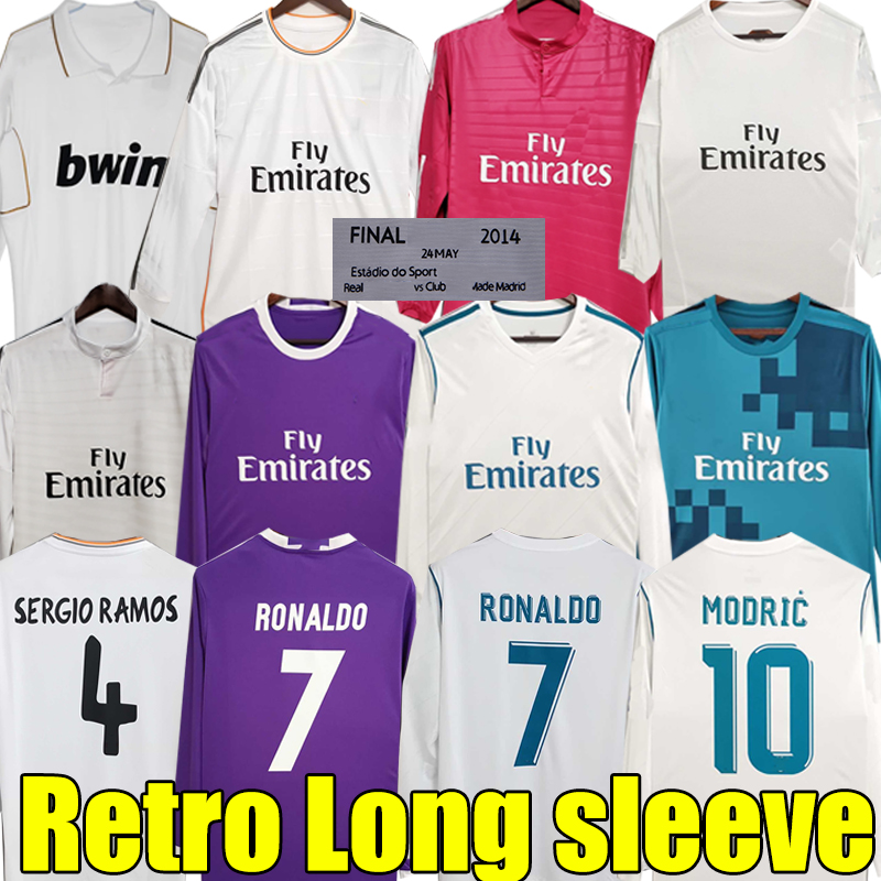 

2017 2018 Retro Soccer Jerseys GUTI Ramos 12 13 14 15 16 17 18 ZIDANE Beckham RAUL VIN JR CARLOS SEEDORF KAKA BENZEMA DI MARIA Long sleeve Classic Vintage football shirt, 2012-13 home