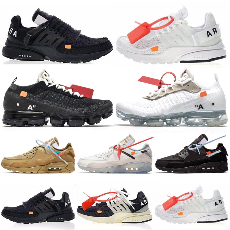 

2023Top Quality Off prestos white running Shoes mac volt green black 90S fly racer Chaussures designer Zapatos Triple Black Casual Sneakers, Color 11