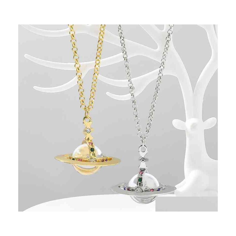 

Strands Strings Sellingdesigner Chain Necklace Colored Diamond Inlaid Pendant Necklaces Fashion Womens Hiphop Accessories Valentine Dhgzw